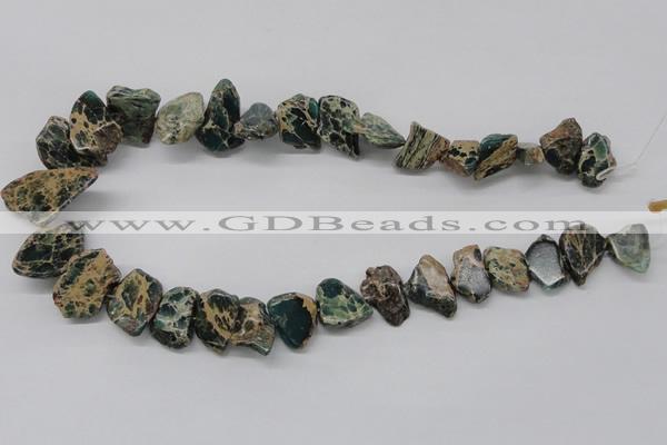 CNI20 16 inches 15*12mm nuggets natural imperial jasper chip beads