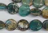 CNI30 15.5 inches 14mm flat round natural imperial jasper beads