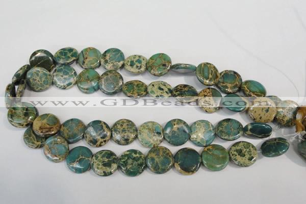 CNI31 15.5 inches 20mm flat round natural imperial jasper beads