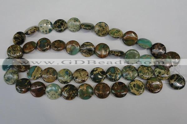 CNI34 15.5 inches 18mm flat round natural imperial jasper beads