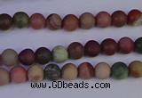 CNI360 15.5 inches 4mm round matte imperial jasper beads wholesale