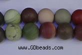 CNI363 15.5 inches 10mm round matte imperial jasper beads wholesale