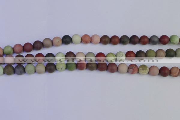 CNI363 15.5 inches 10mm round matte imperial jasper beads wholesale