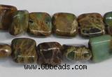 CNI37 15.5 inches 6*6mm square natural imperial jasper beads