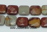 CNJ15 15.5 inches 15*15mm faceted square natural noreena jasper beads