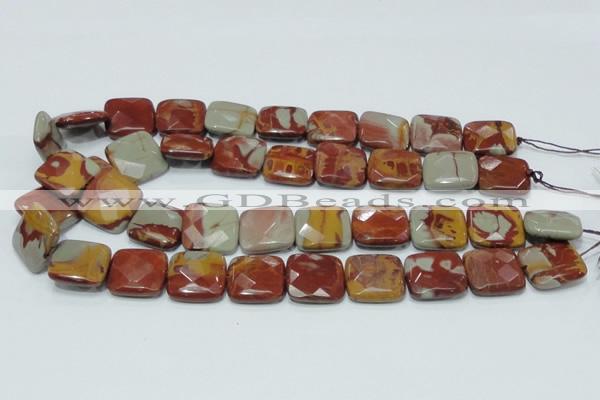 CNJ16 15.5 inches 20*20mm faceted square natural noreena jasper beads