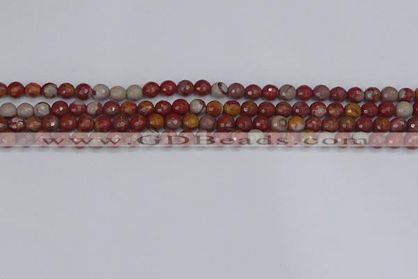 CNJ308 15.5 inches 4mm faceted round noreena jasper beads