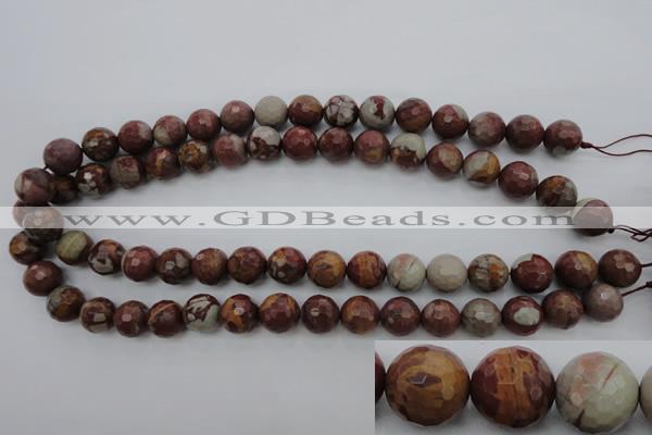 CNJ38 15.5 inches 12mm faceted round noreena jasper beads wholesale