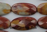 CNJ51 15.5 inches 15*30mm faceted oval noreena jasper beads