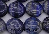 CNL1108 15.5 inches 16mm flat round lapis lazuli gemstone beads