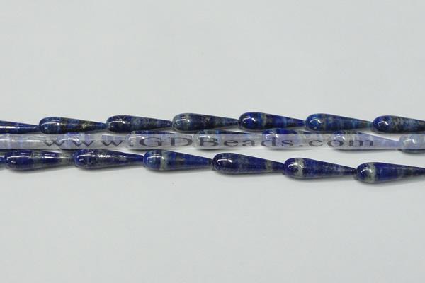 CNL1271 15.5 inches 10*35mm teardrop natural lapis lazuli beads