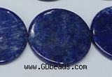 CNL1281 15.5 inches 30mm flat round natural lapis lazuli beads