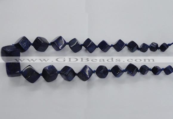 CNL1517 15.5 inches 8*8mm - 18*18mm cube lapis lazuli gemstone beads