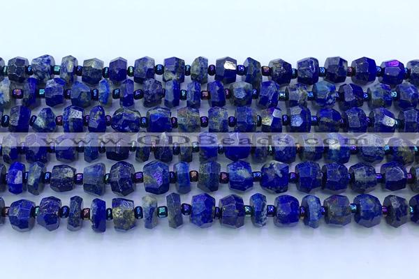 CNL1740 15 inches 5*7mm-6*8mm faceted nuggets lapis lazuli beads