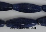 CNL448 15.5 inches 14*35mm faceted rice natural lapis lazuli beads