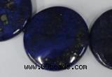 CNL458 15.5 inches 30mm flat round natural lapis lazuli beads