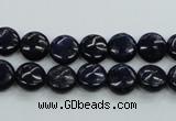 CNL922 15.5 inches 8mm flat round natural lapis lazuli gemstone beads