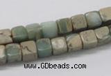 CNS06 16 inches 7*7mm cube natural serpentine jasper beads wholesale