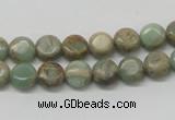 CNS08 16 inches 8mm flat round natural serpentine jasper beads