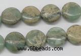 CNS10 16 inches 14mm flat round natural serpentine jasper beads