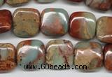 CNS104 15.5 inches 14*14mm square natural serpentine jasper beads