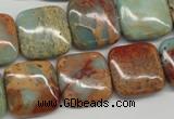 CNS106 15.5 inches 18*18mm square natural serpentine jasper beads