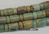 CNS136 5*8mm rondelle & 8*12mm tube natural serpentine jasper beads