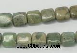 CNS15 16 inches 10*10mm square natural serpentine jasper beads