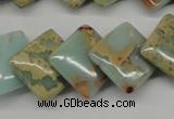 CNS180 15.5 inches 16*16mm diamond natural serpentine jasper beads