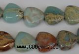 CNS187 15.5 inches 14*14mm triangle natural serpentine jasper beads