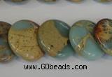 CNS192 15.5 inches 20mm flat round natural serpentine jasper beads