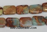 CNS194 15.5 inches 12*16mm rectangle natural serpentine jasper beads