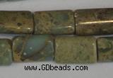 CNS215 15.5 inches 8*12mm flat tube natural serpentine jasper beads