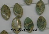 CNS218 Top-drilled 10*18mm marquise natural serpentine jasper beads