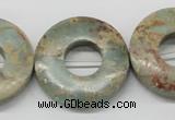 CNS23 16 inches 30mm flat round natural serpentine jasper beads