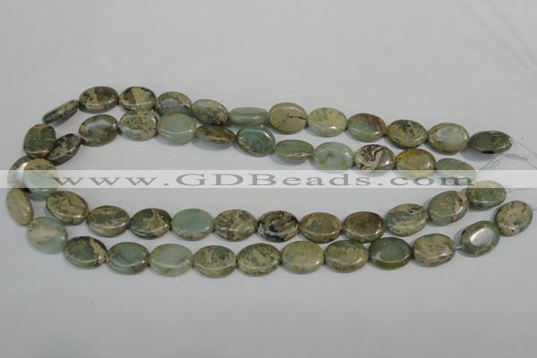 CNS241 15.5 inches 12*16mm oval natural serpentine jasper beads