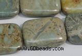 CNS257 15.5 inches 22*30mm rectangle natural serpentine jasper beads