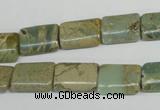 CNS260 15.5 inches 10*14mm flat tube natural serpentine jasper beads