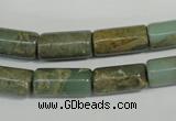 CNS275 15.5 inches 8*16mm tube natural serpentine jasper beads