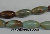 CNS277 15.5 inches 8*16mm rice natural serpentine jasper beads