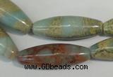 CNS278 15.5 inches 10*30mm rice natural serpentine jasper beads