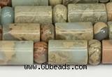 CNS316 4*6mm rondelle & 6*10mm tube serpentine jasper beads