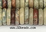 CNS328 15.5 inches 3*10mm rondelle serpentine jasper beads