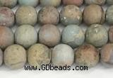 CNS346 15.5 inches 8mm round matte serpentine jasper beads