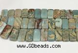 CNS353 7.5 inches 10*20mm rectangle double drilled serpentine jasper beads