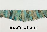 CNS357 Top drilled 8*15mm - 10*60mm sticks serpentine jasper beads