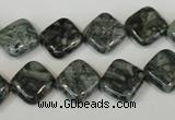 CNS428 15.5 inches 12*12mm diamond natural serpentine jasper beads