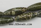 CNS519 15.5 inches 10*30mm rice natural serpentine jasper beads