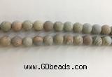 CNS709 15.5 inches 10mm round matte serpentine jasper beads