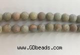 CNS710 15.5 inches 12mm round matte serpentine jasper beads